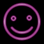 purple happy face